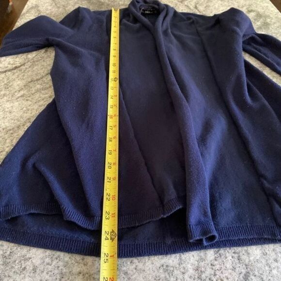 Zara Small Navy Cardigan Open Front Flyaway Sweater - Picture 6 of 9